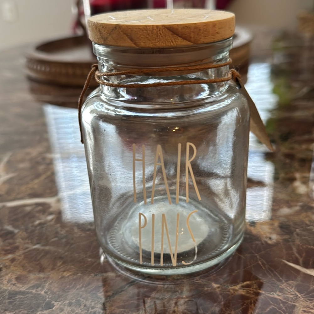 Rae Dunn Hair Pins Jar